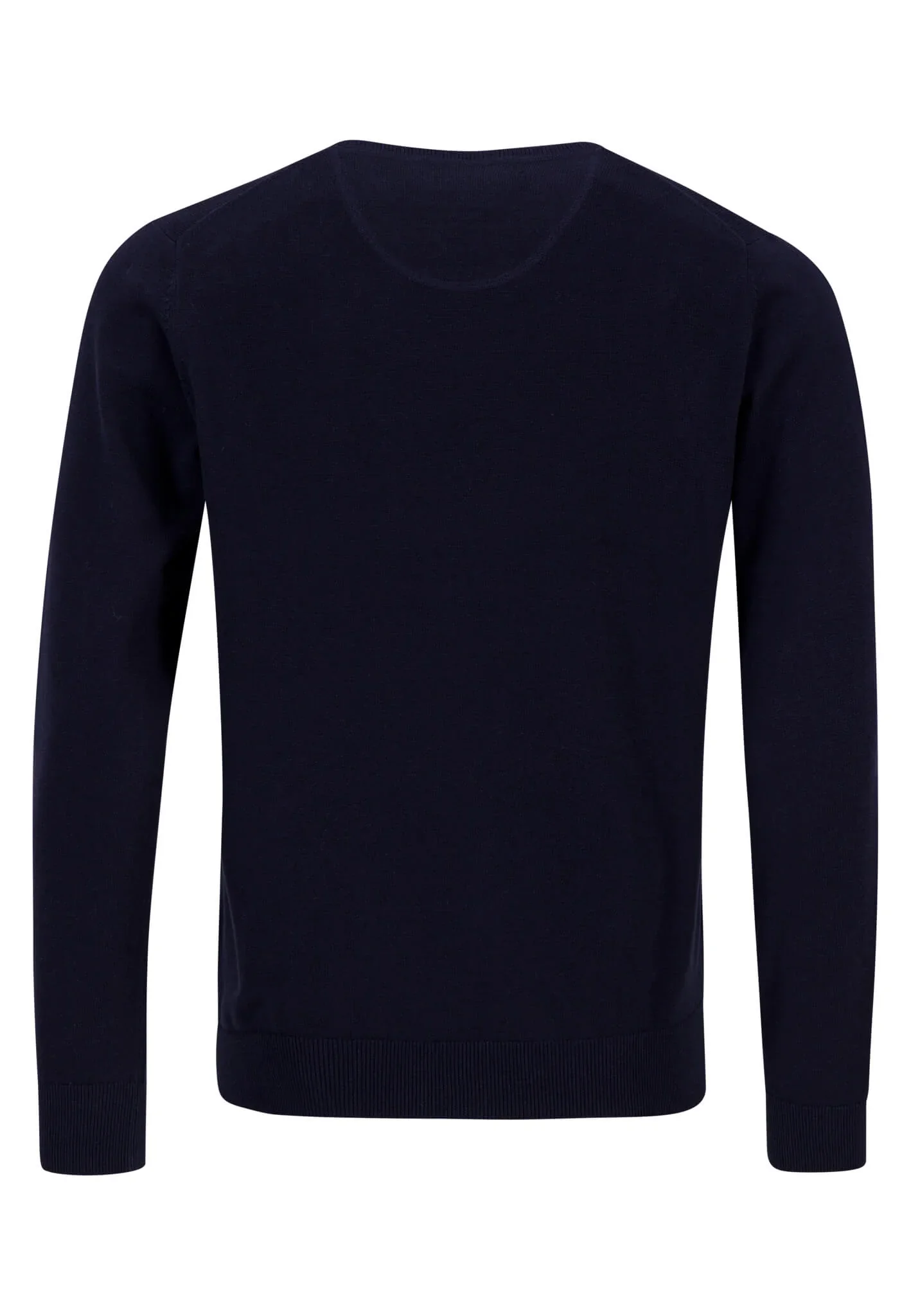 FYNCH HATTON Crew Neck Sweater - Men's Fine Knit – Navy - Image 3