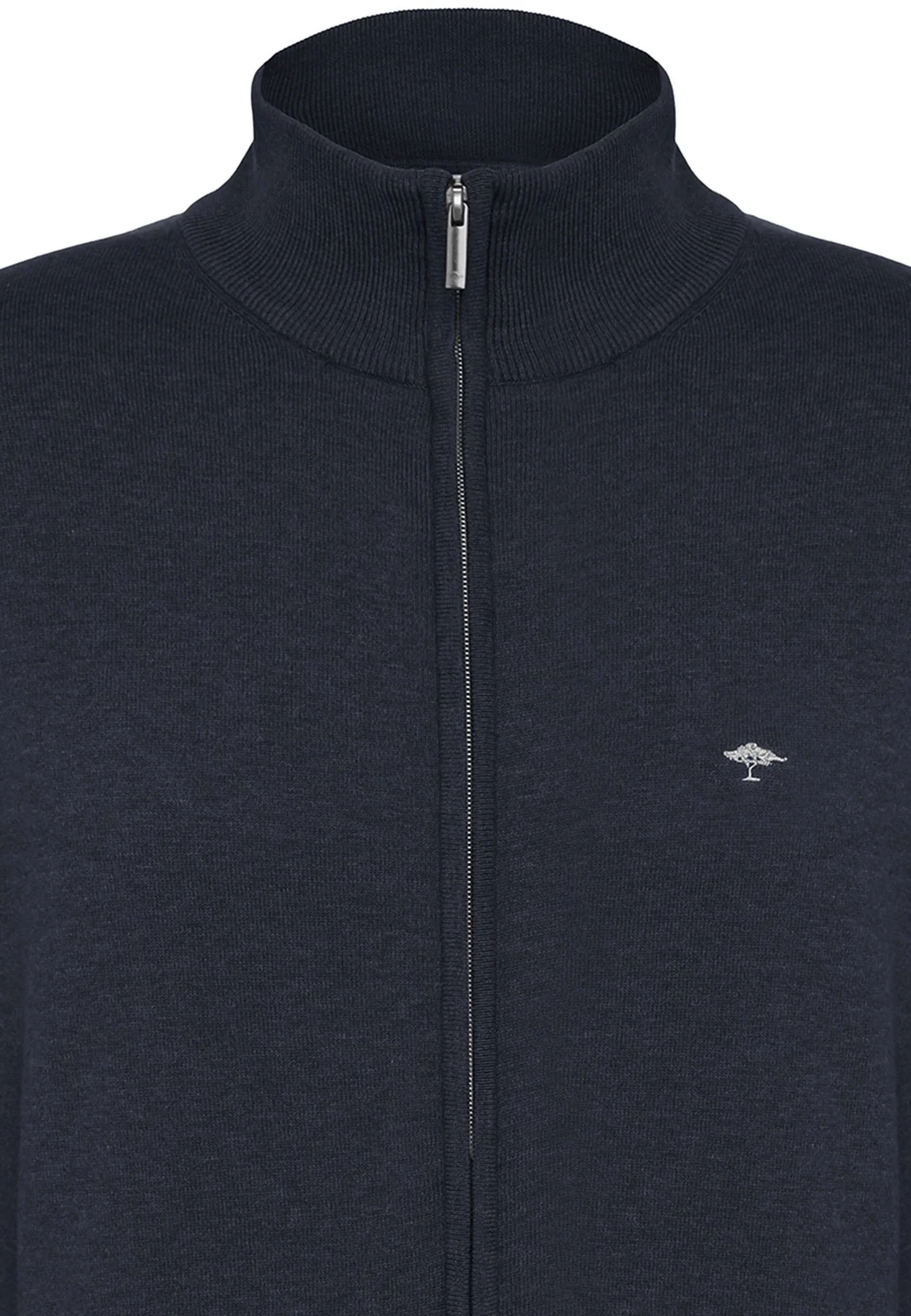 FYNCH HATTON Full Zip Cardigan - Men's Superfine Cotton – Navy - Image 3