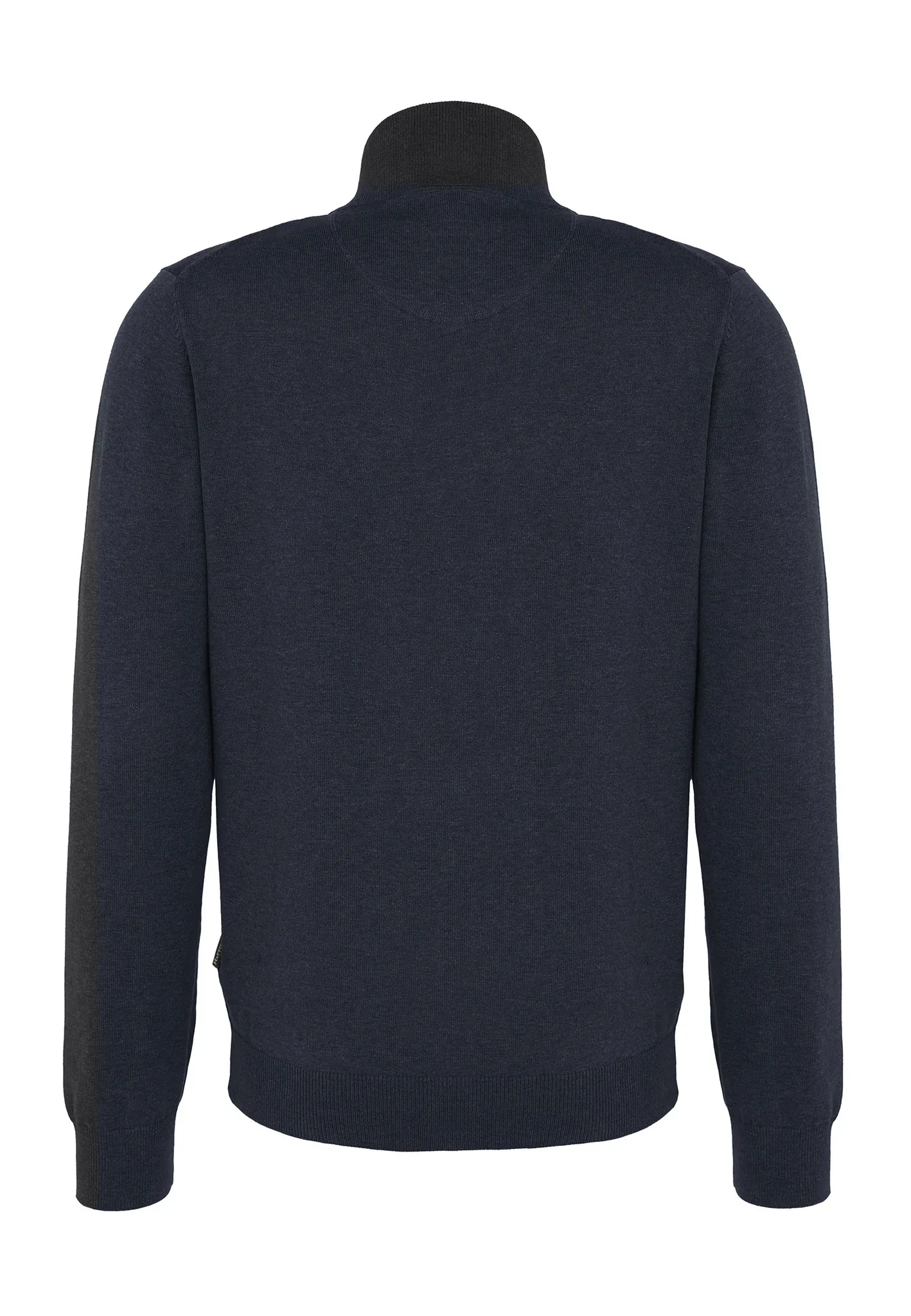 FYNCH HATTON Full Zip Cardigan - Men's Superfine Cotton – Navy - Image 4