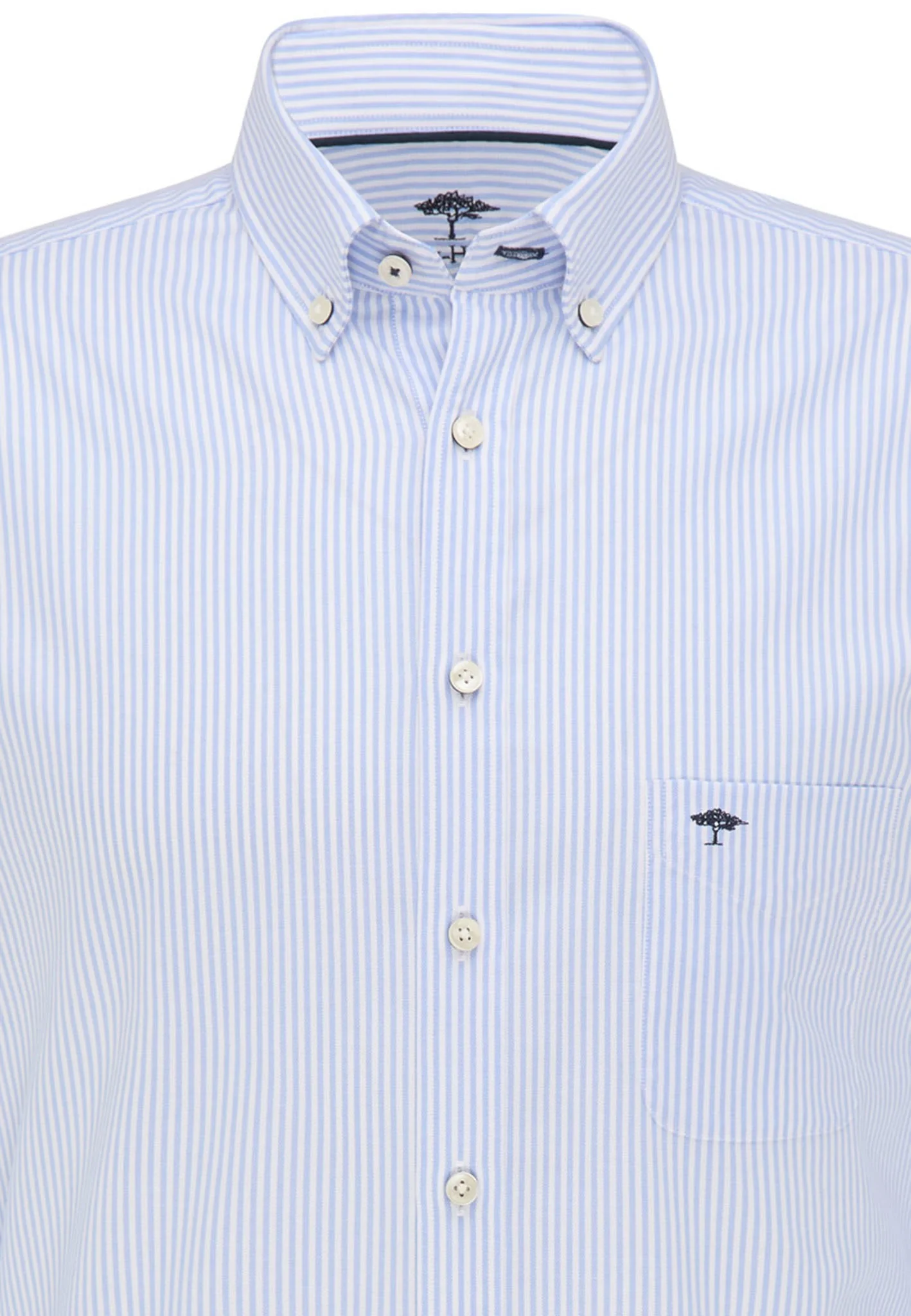 FYNCH HATTON Oxford Shirt - Men's Soft Cotton – Light Blue Stripe - Image 2
