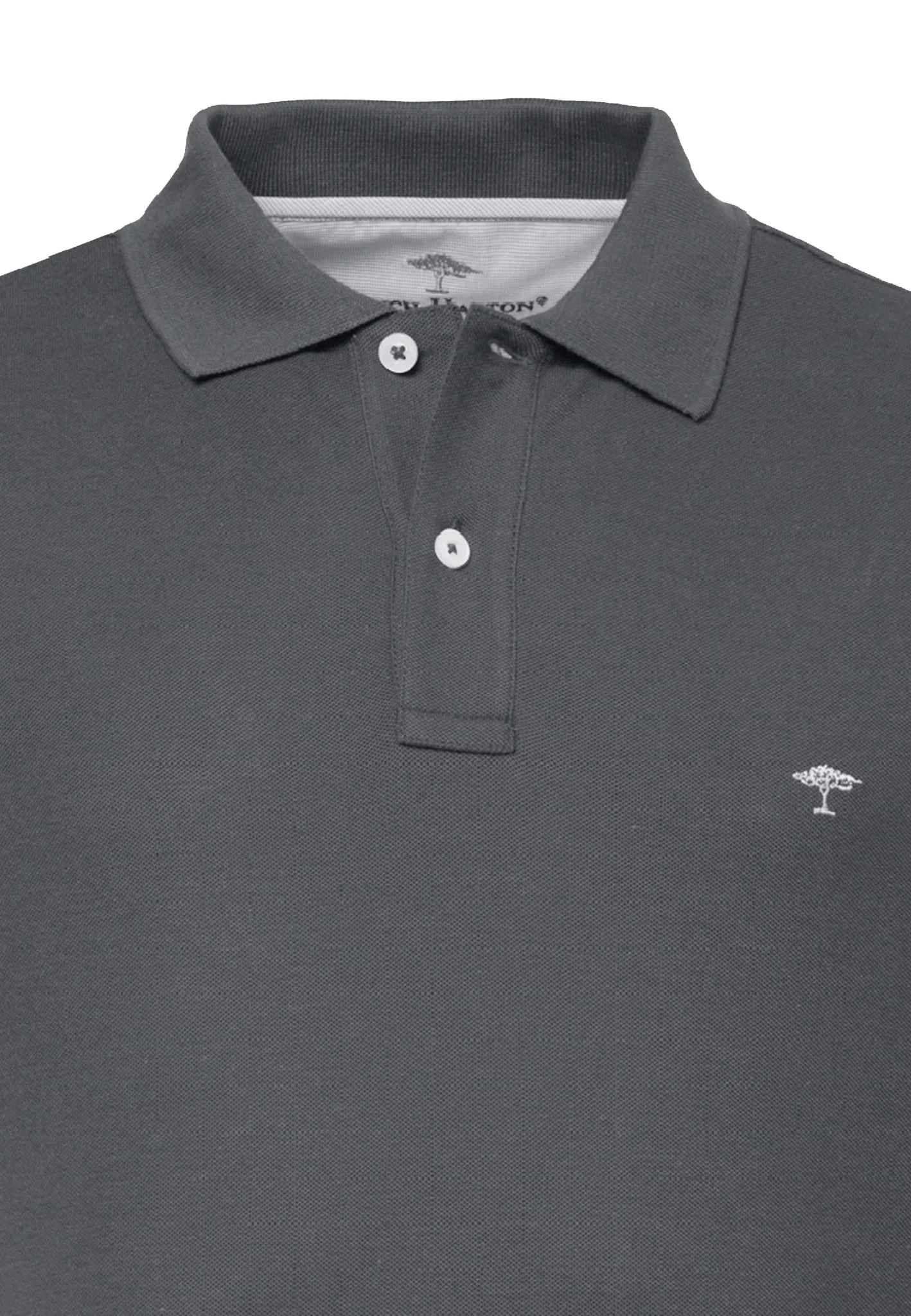FYNCH HATTON Pique Polo Shirt - Men's Supima Cotton – Asphalt - Image 2