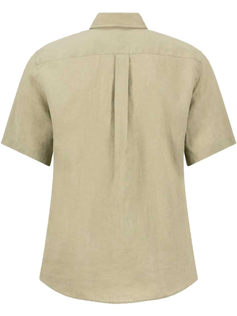 FYNCH HATTON Pure Linen Short-Sleeve Shirt - Men's – Pistachio - Image 3