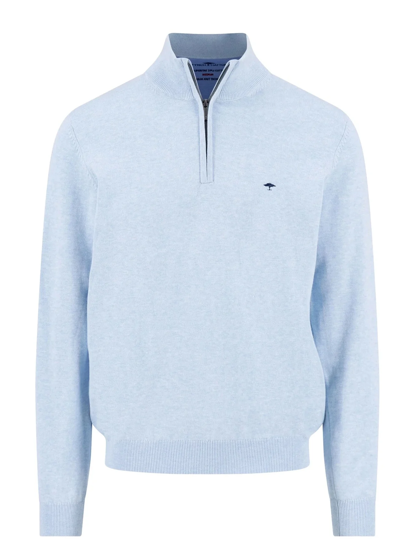FYNCH-HATTON Soft Cotton 1/4 Zip Knit – Men’s – New Breeze