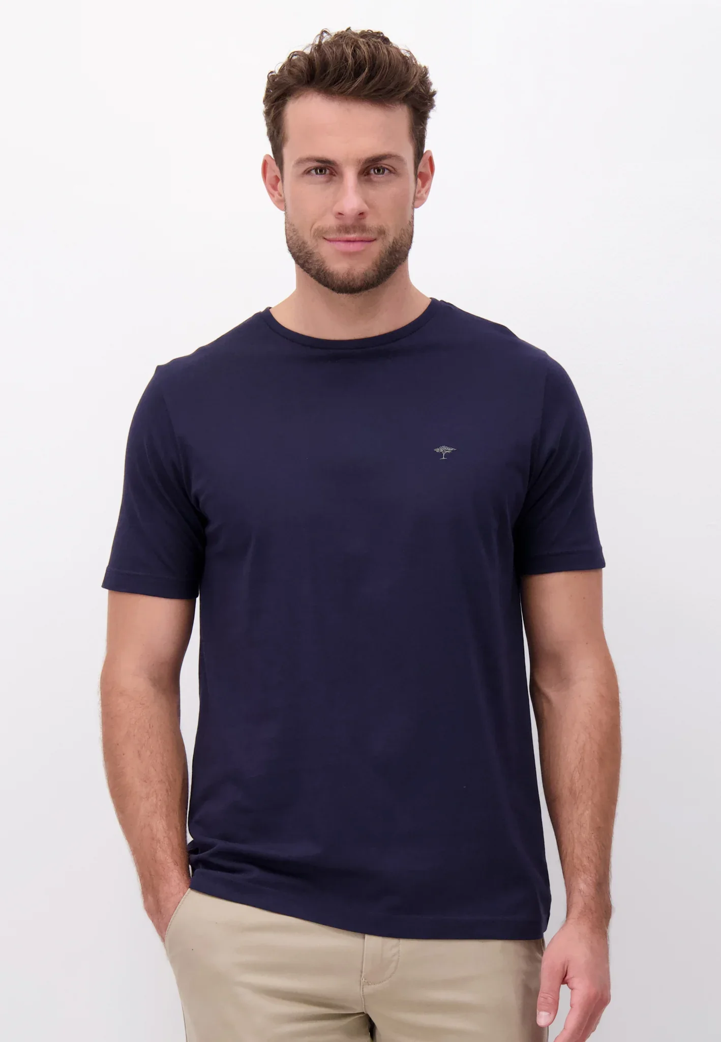 FYNCH HATTON T-Shirt - Men's Round Neck – Navy - Image 2
