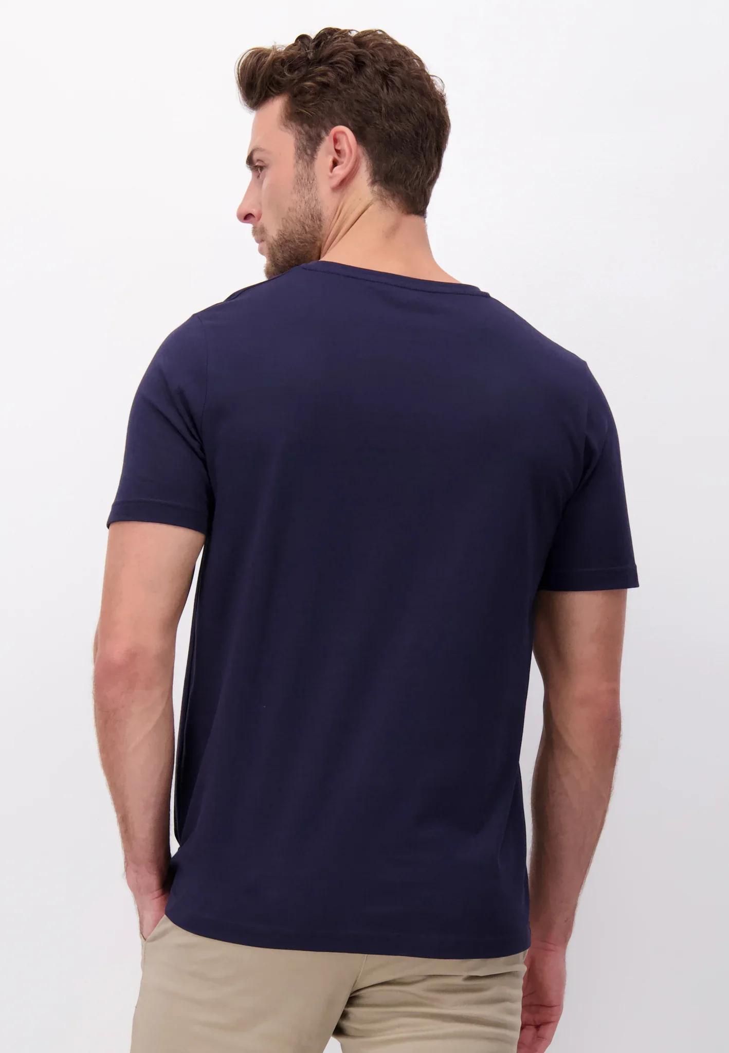 FYNCH HATTON T-Shirt - Men's Round Neck – Navy - Image 4