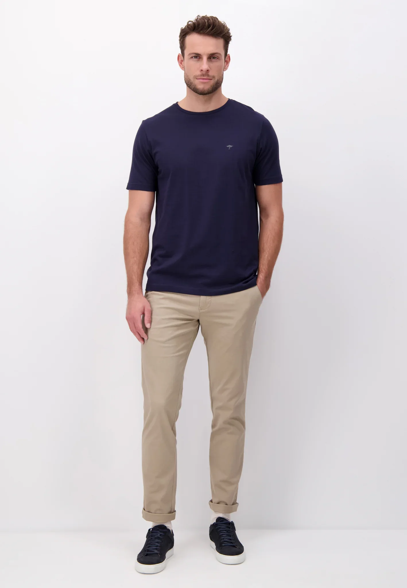 FYNCH HATTON T-Shirt - Men's Round Neck – Navy - Image 5