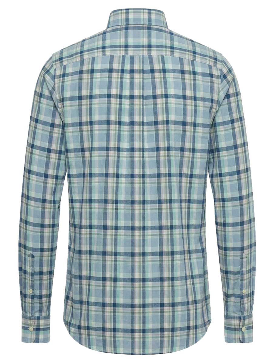 30% OFF FYNCH HATTON Washed Oxford Check Shirt - Men's Button-Down - Mint - Image 2