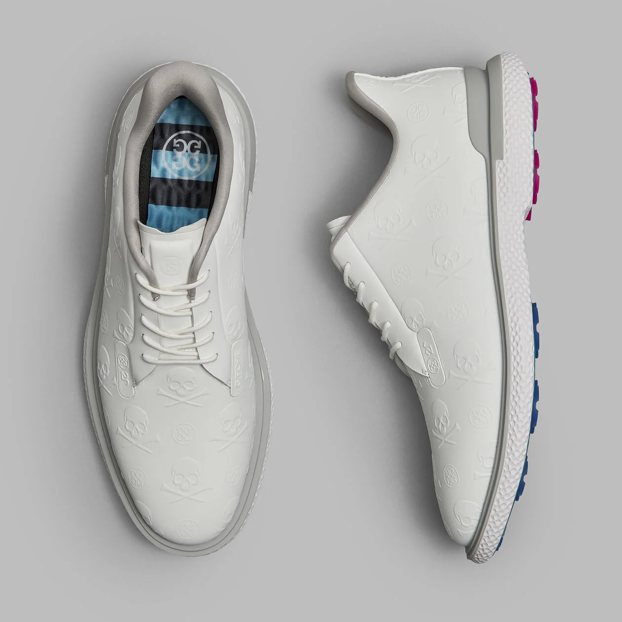 G/FORE Gallivan2R Men’s Golf Shoes - Embossed Skull & Tees - Snow / Nimbus - Image 3