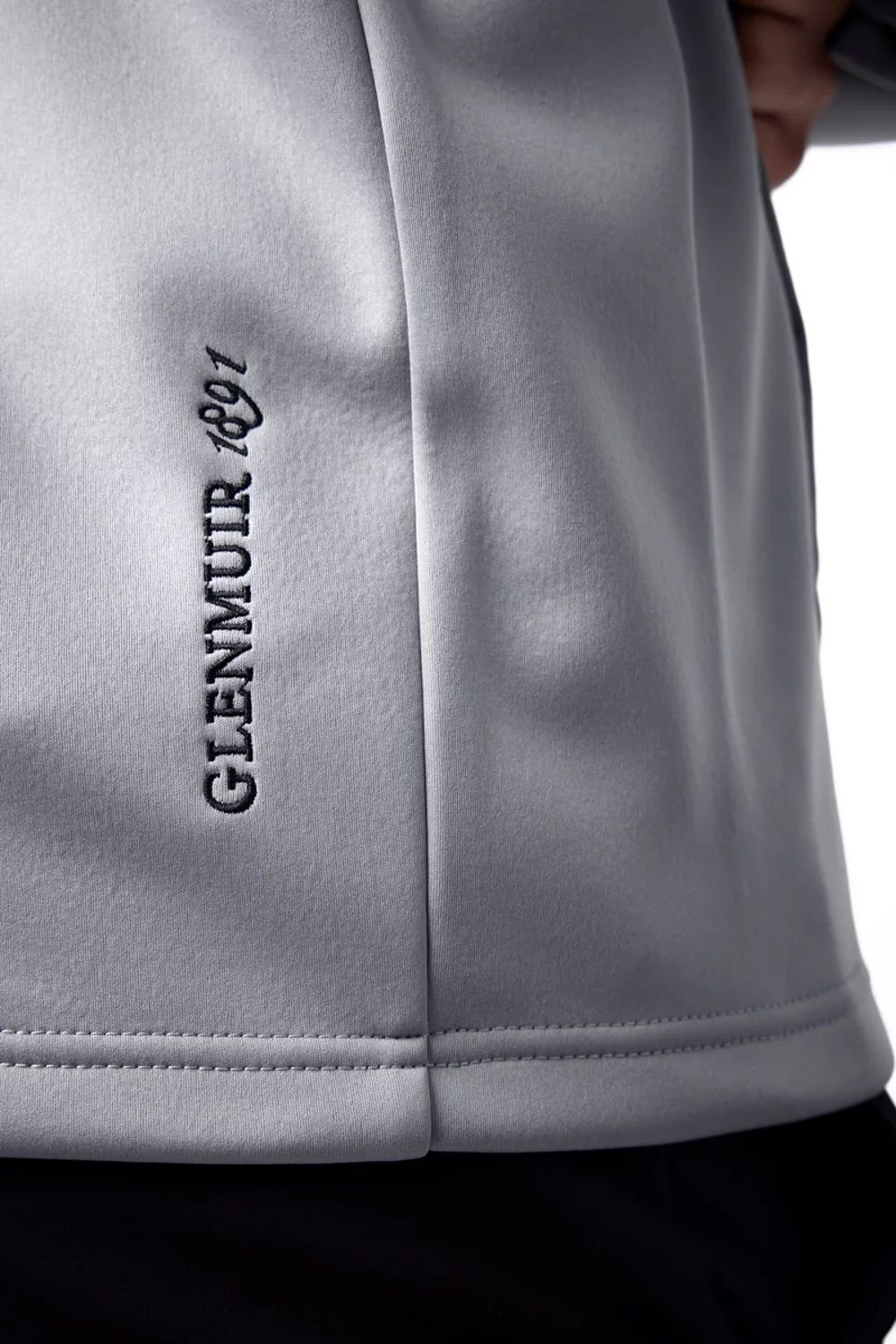 GLENMUIR Arden Full Zip Thermal Chevron Performance Golf Jacket - Men's - Mid Grey Marl - Image 4