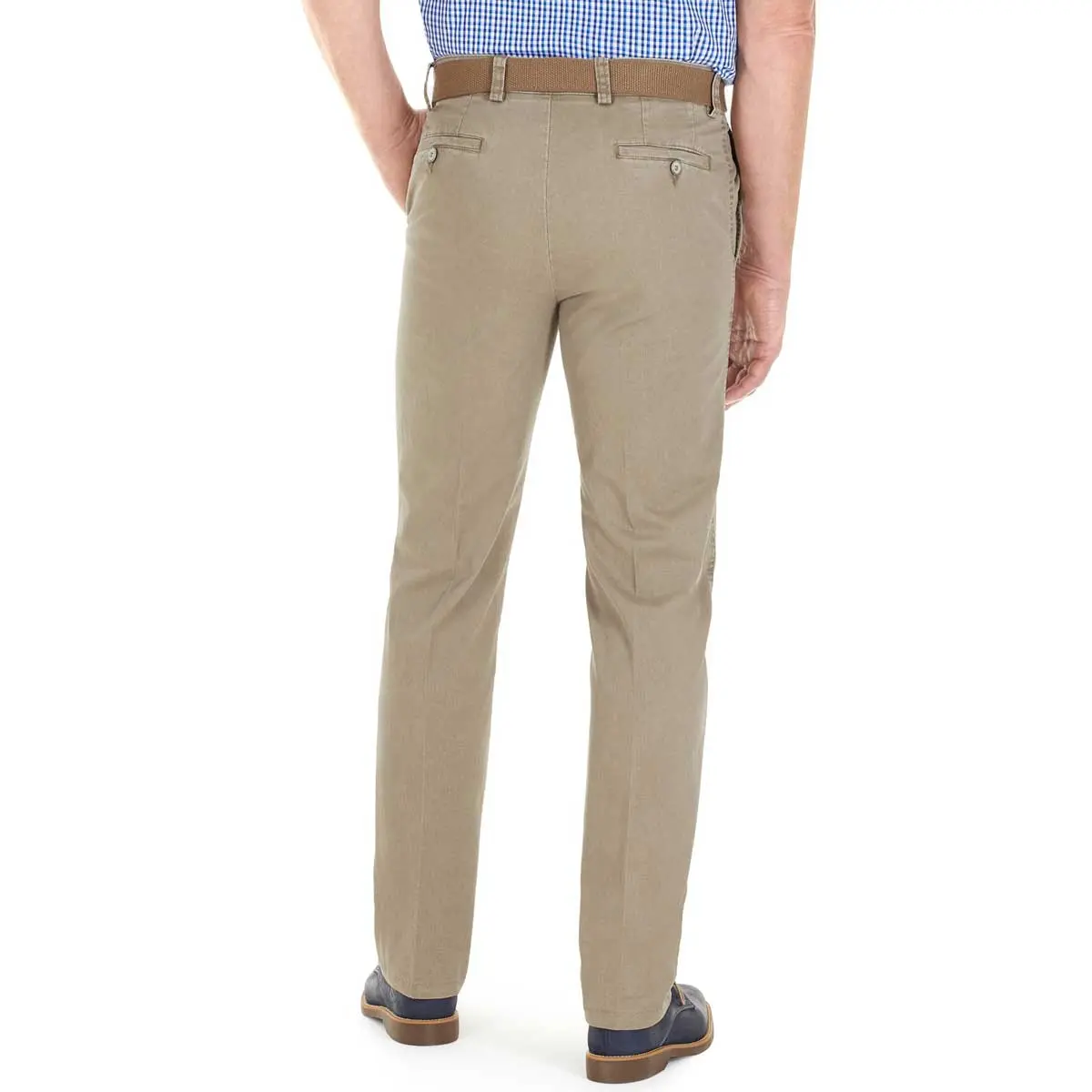GURTEEN Trousers - Longford Lightweight Stretch Cotton Chinos - Stone - Image 3