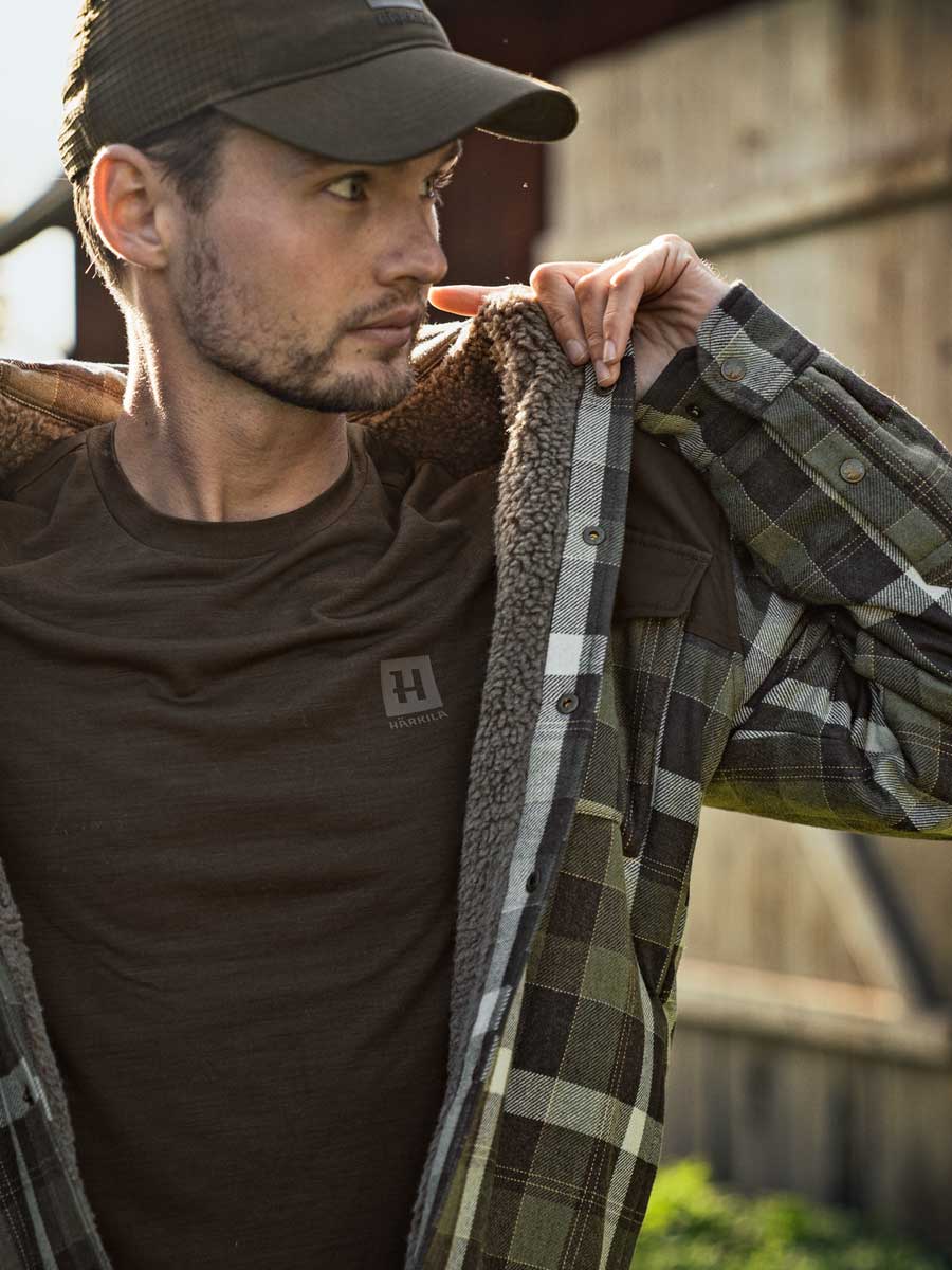 HARKILA Asmund Insulated Wool Shirt Jacket - Mens - Willow Green/Phantom - Image 4
