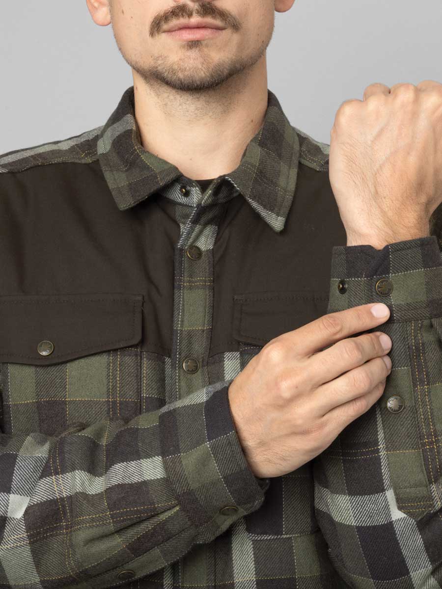 HARKILA Asmund Insulated Wool Shirt Jacket - Mens - Willow Green/Phantom - Image 6