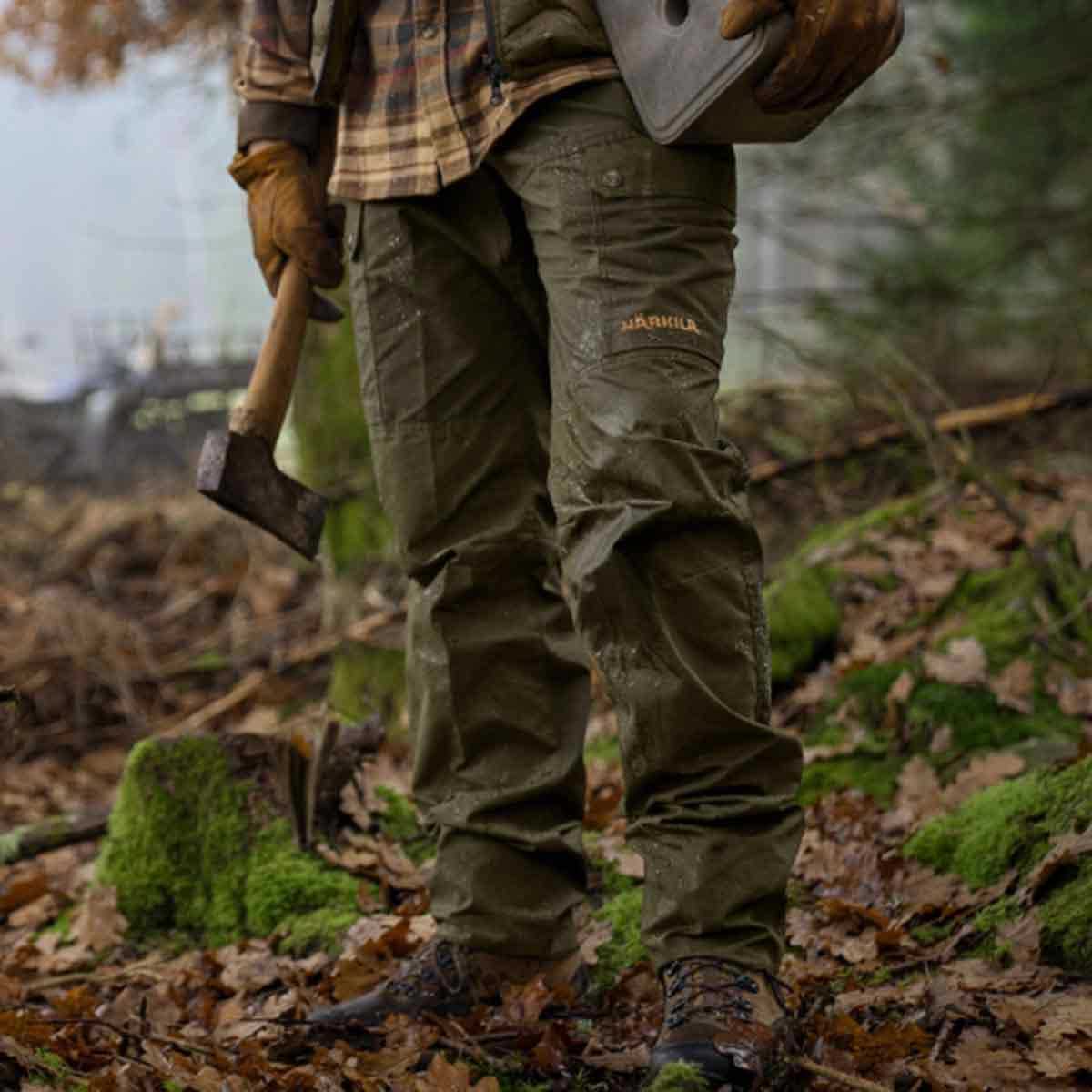 HARKILA Asmund Trousers - Mens - Willow Green & Shadow brown - Image 2