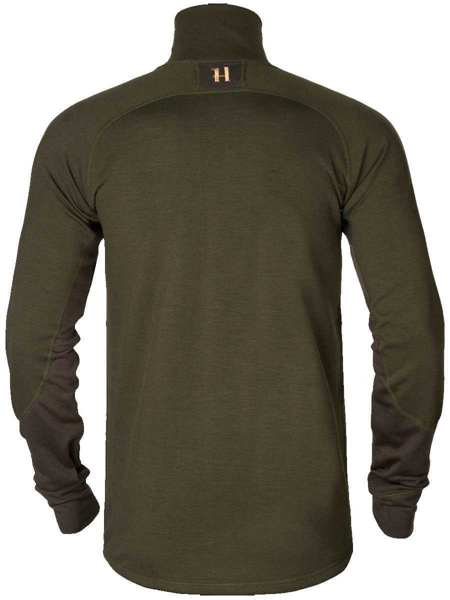 HARKILA Base Warm Half Zip Neck - Mens - Willow Green / Shadow Brown - Image 6