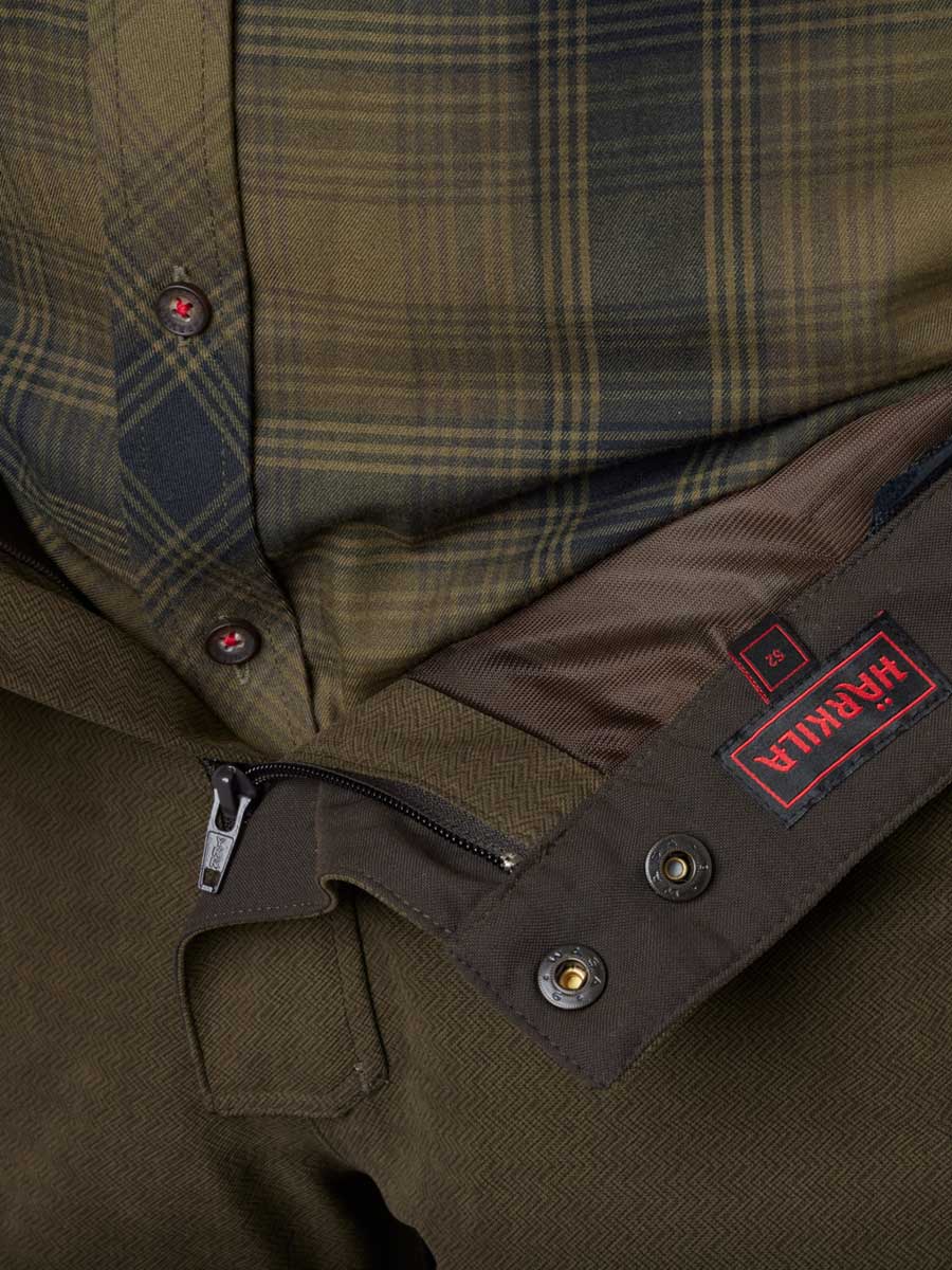 HARKILA Driven Hunt HWS Leather Trousers - Mens - Willow green & Shadow brown - Image 4