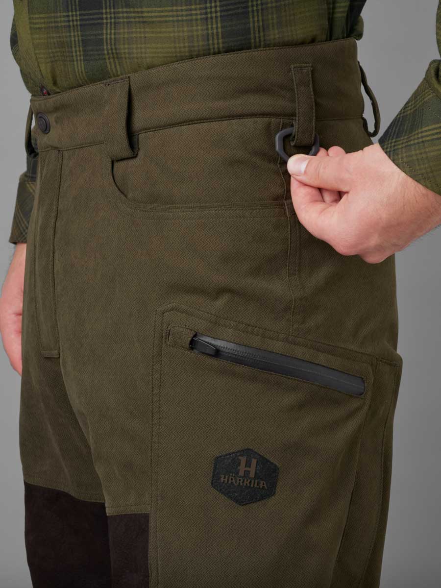 HARKILA Driven Hunt HWS Leather Trousers - Mens - Willow green & Shadow brown - Image 5