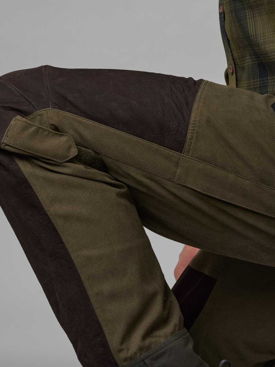 HARKILA Driven Hunt HWS Leather Trousers - Mens - Willow green & Shadow brown - Image 9
