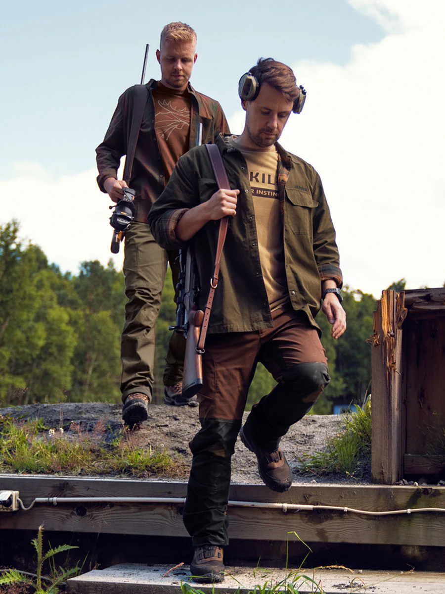HARKILA Eirik Reversible Shirt Jacket - Mens - Dark Warm Olive/Burgundy Check - Image 3
