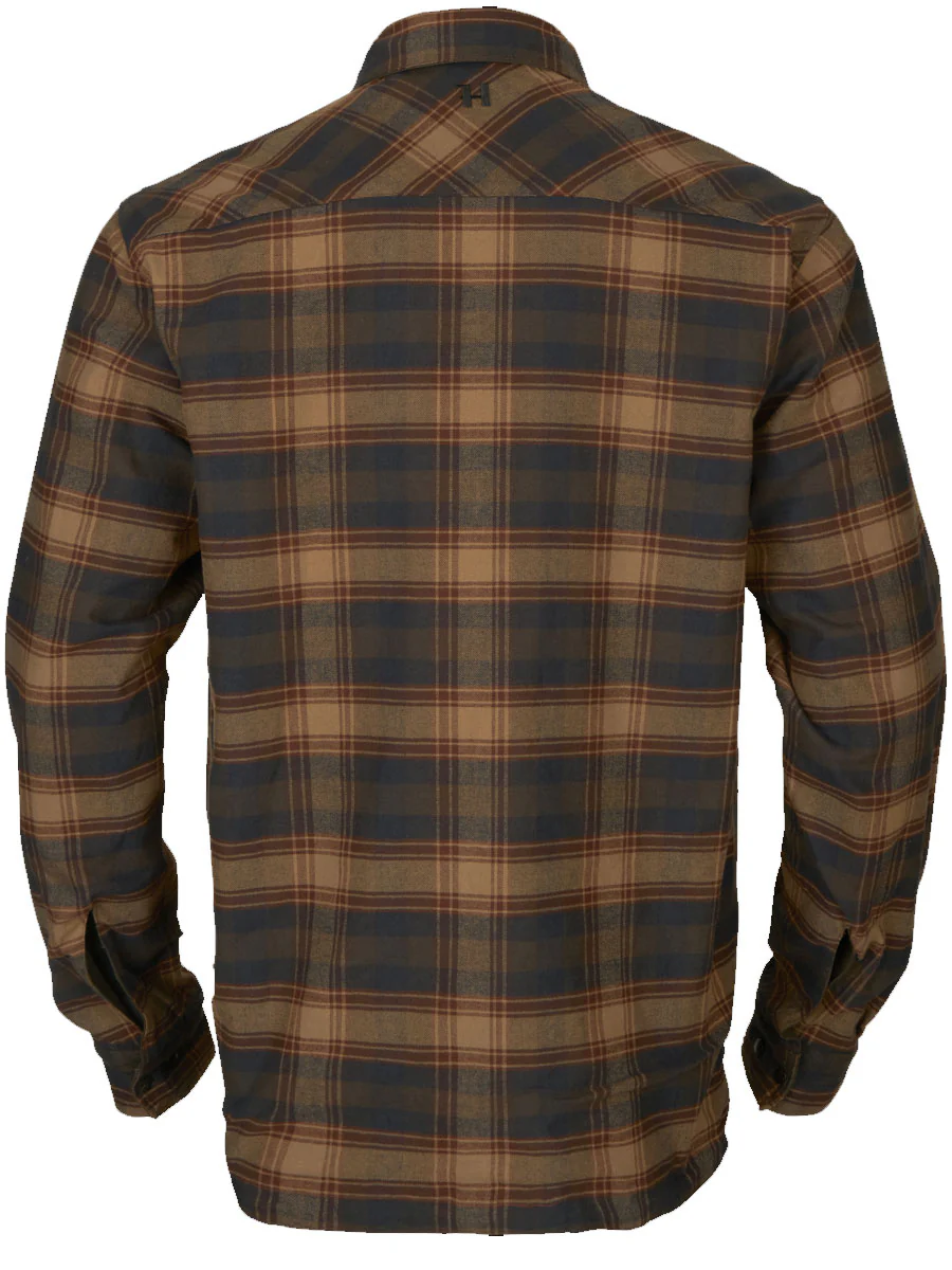 HARKILA Eirik Reversible Shirt Jacket - Mens - Dark Warm Olive/Burgundy Check - Image 5