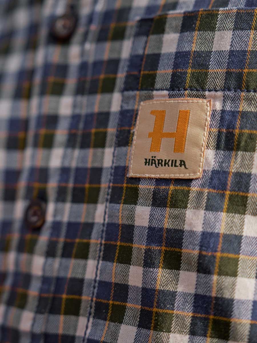 HARKILA Fjell Short Sleeve Shirt - Mens - Naval Blue Check - Image 3