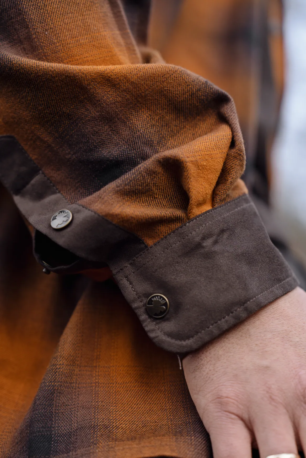 HARKILA Folke Long Sleeve Shirt - Mens - Maple Check - Image 5