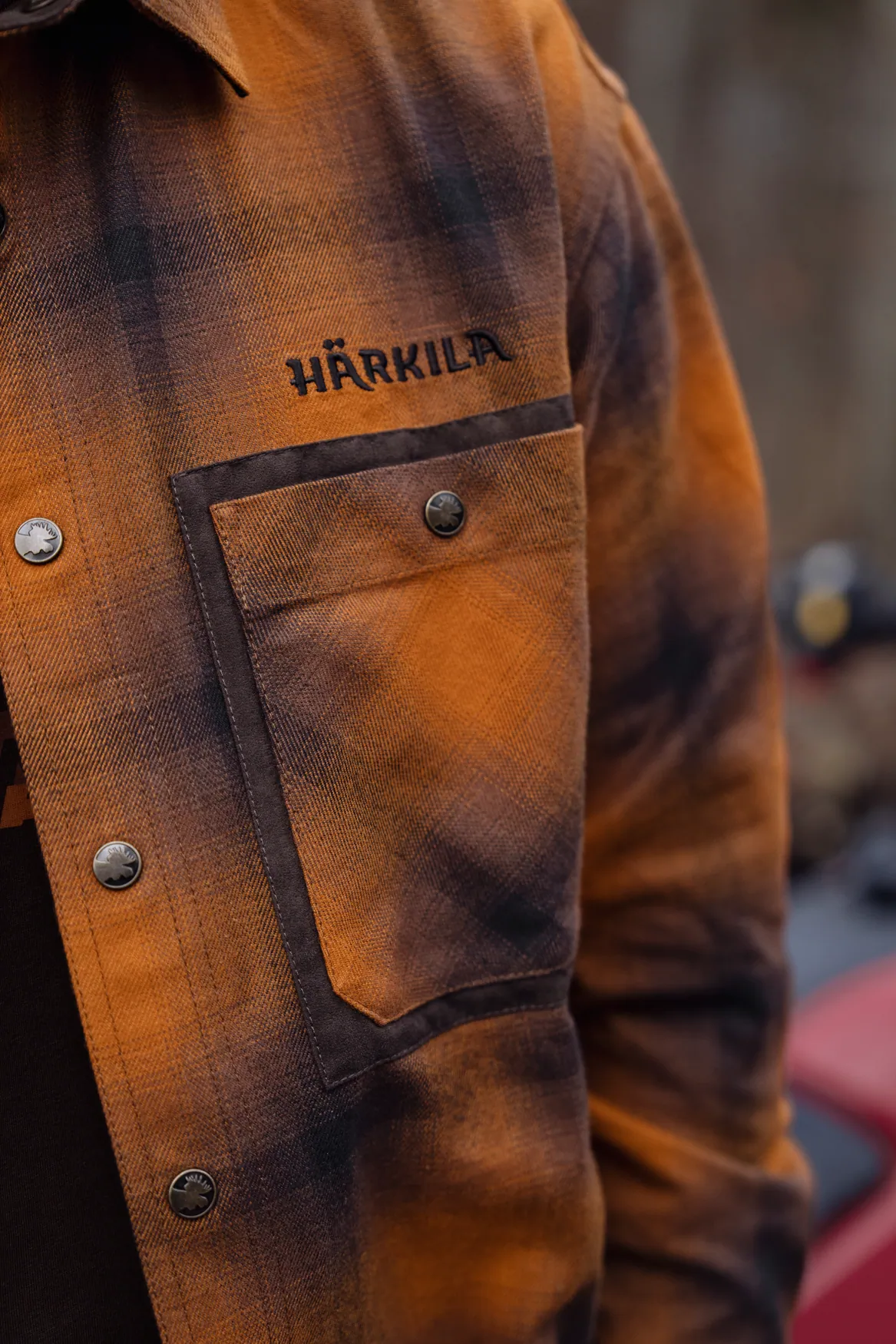 HARKILA Folke Long Sleeve Shirt - Mens - Maple Check - Image 8
