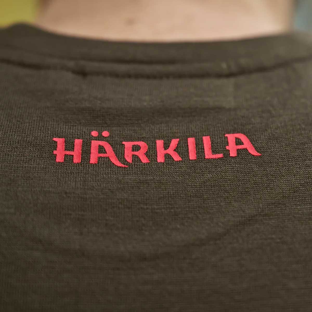 HARKILA Game T-shirt - Merino Wool - Mens - Willow Green Moose - Image 4