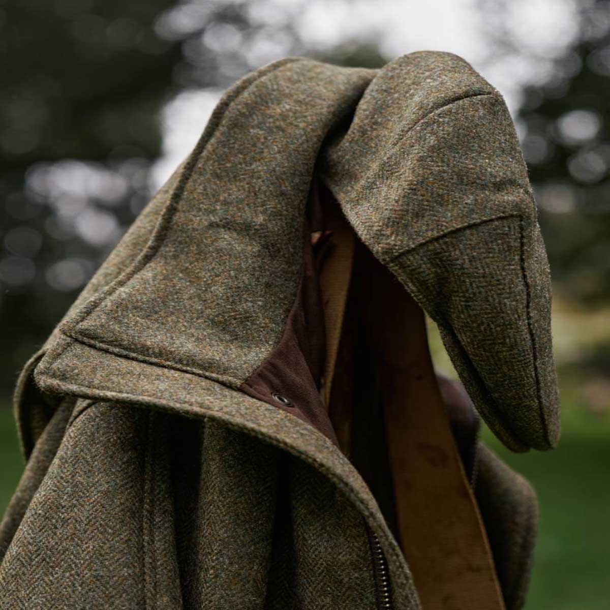 HARKILA Kenmore Flat Cap - Men's - Forest Green Herringbone - Image 3