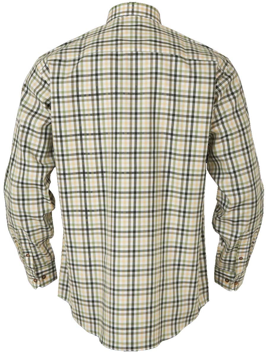 HARKILA Milford Shirt - Mens Fine Twill Cotton - Beech Green Check - Image 6