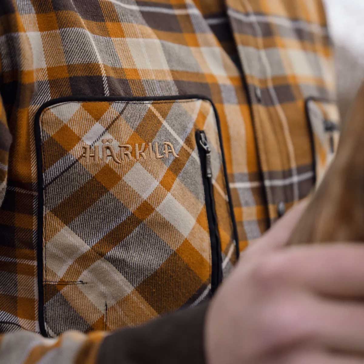 HARKILA Pajala Shirt - Mens Brushed Cotton - Cornstalk Check - Image 5