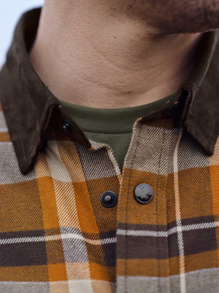 HARKILA Pajala Shirt - Mens Brushed Cotton - Cornstalk Check - Image 8