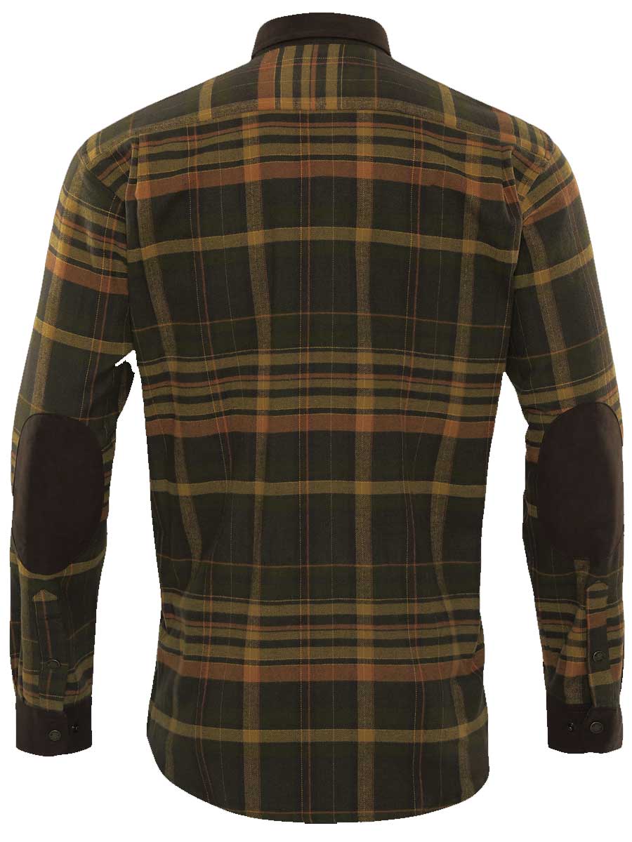 HARKILA Pajala Shirt - Mens Brushed Cotton - Green/Brown Check - Image 5