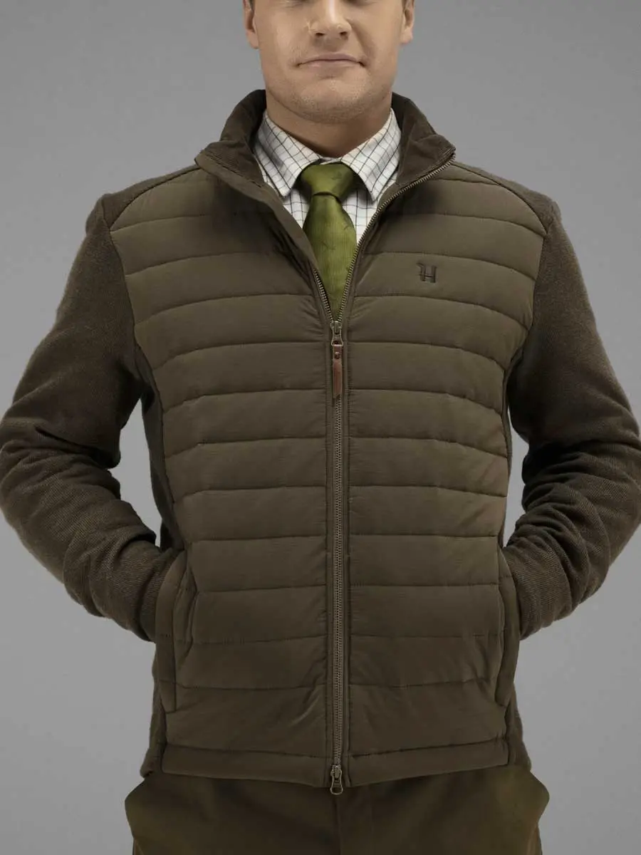 HARKILA Retrieve Insulated Cardigan - Mens - Dark Warm olive - Image 3