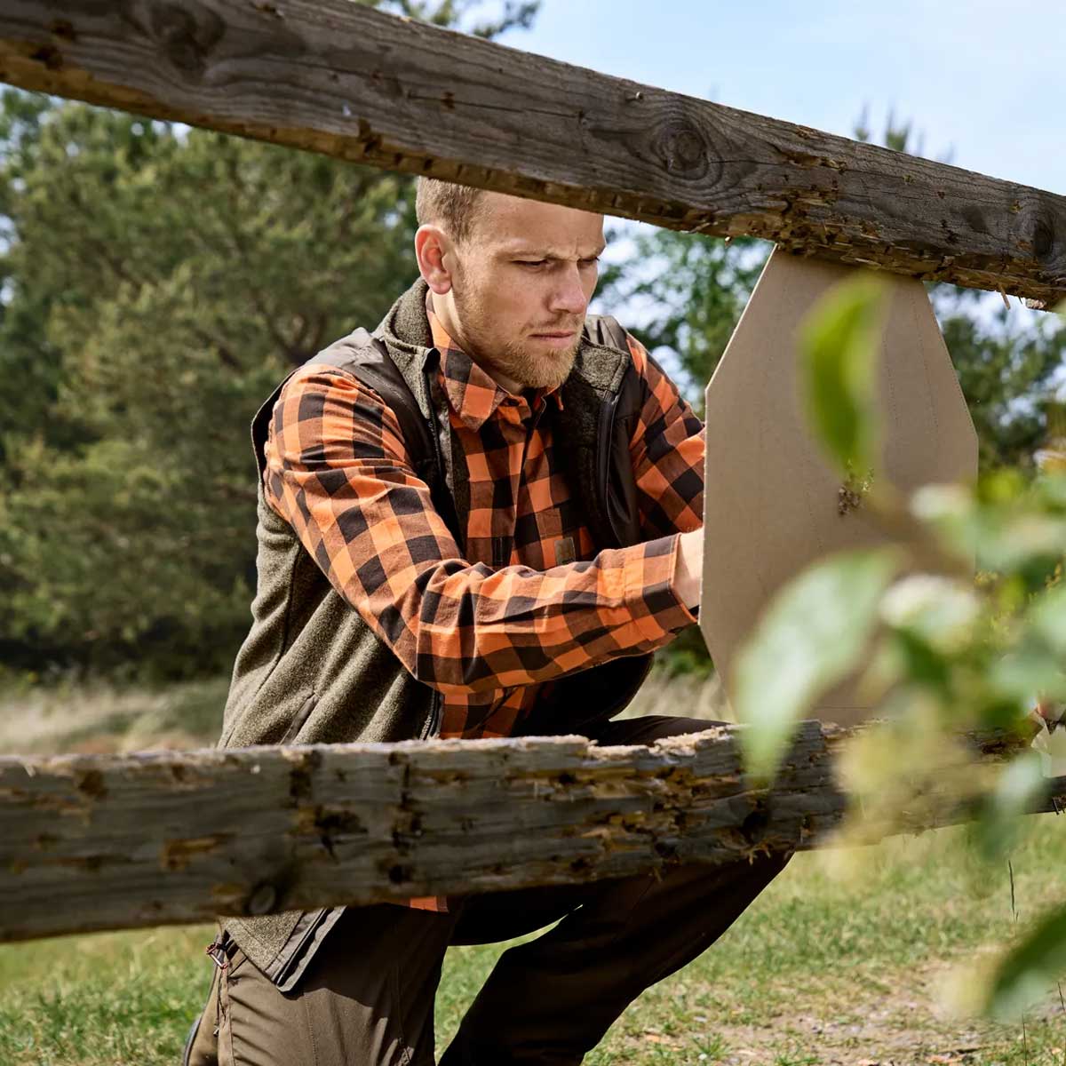 HARKILA Scandinavian Long Sleeve Shirt - Mens - Mandarin Check - Image 2