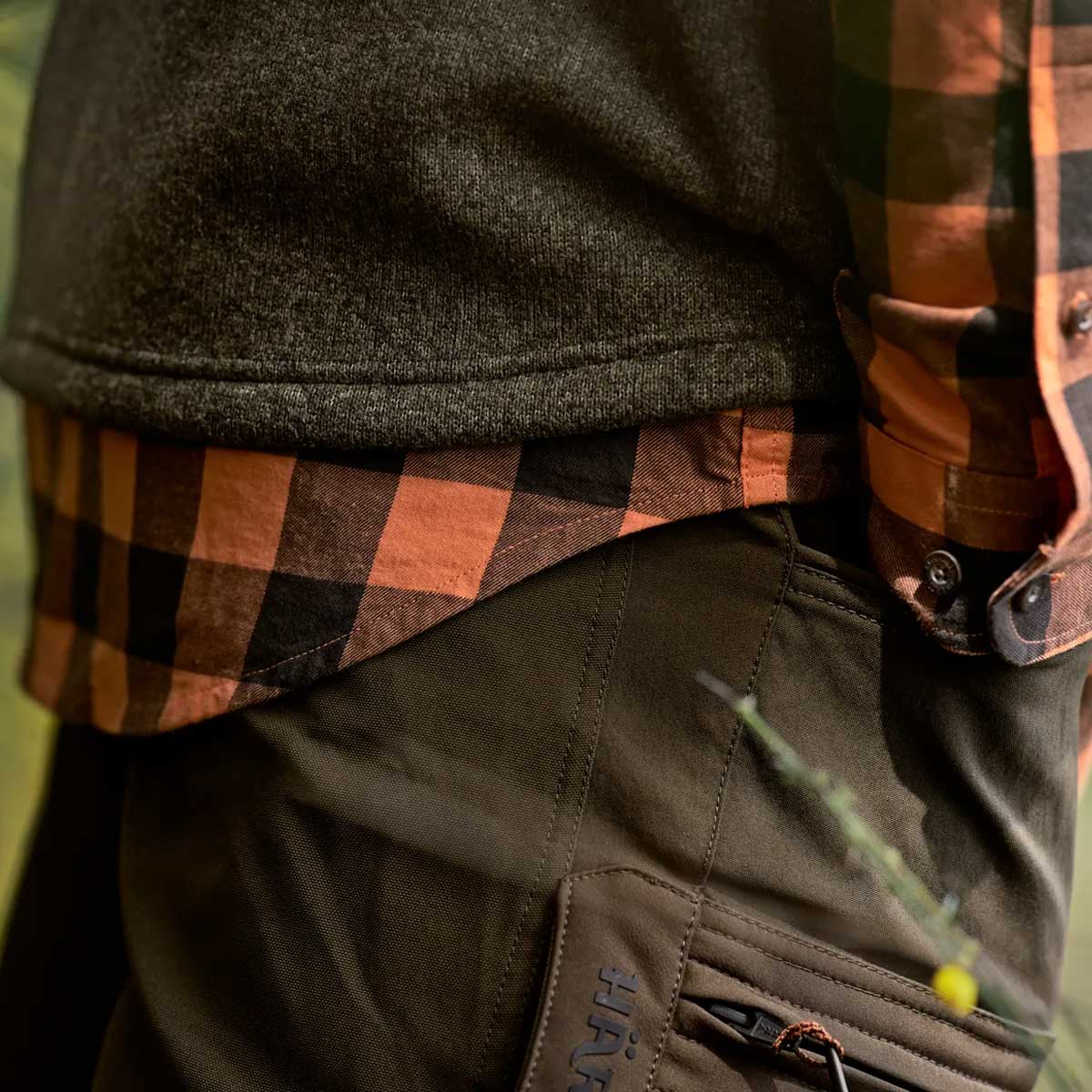 HARKILA Scandinavian Long Sleeve Shirt - Mens - Mandarin Check - Image 3