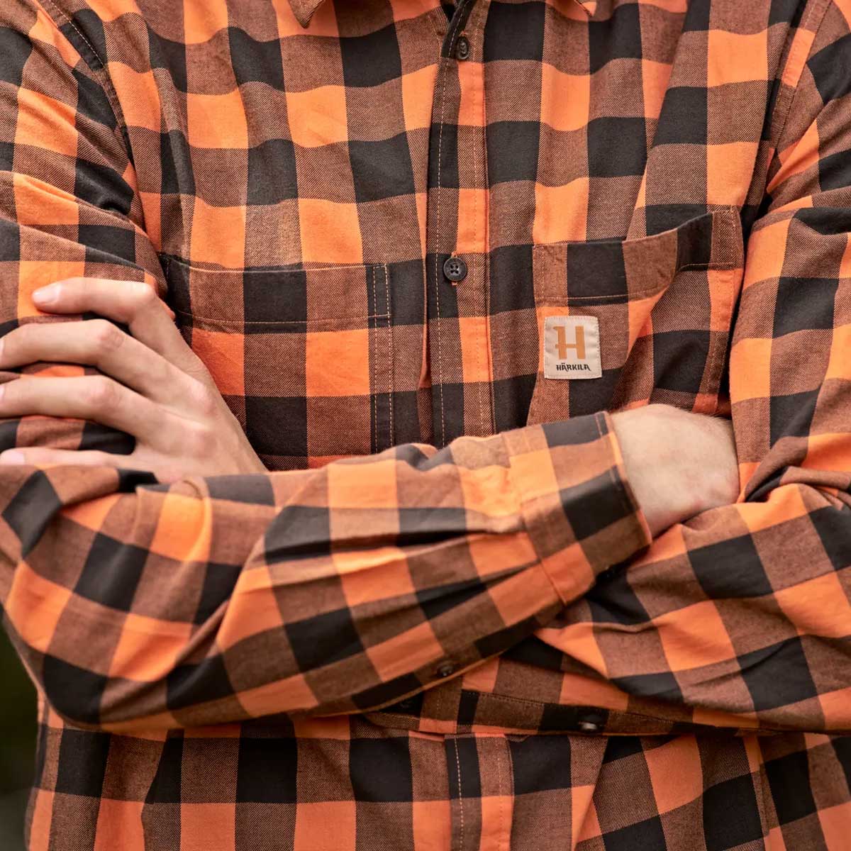 HARKILA Scandinavian Long Sleeve Shirt - Mens - Mandarin Check - Image 4