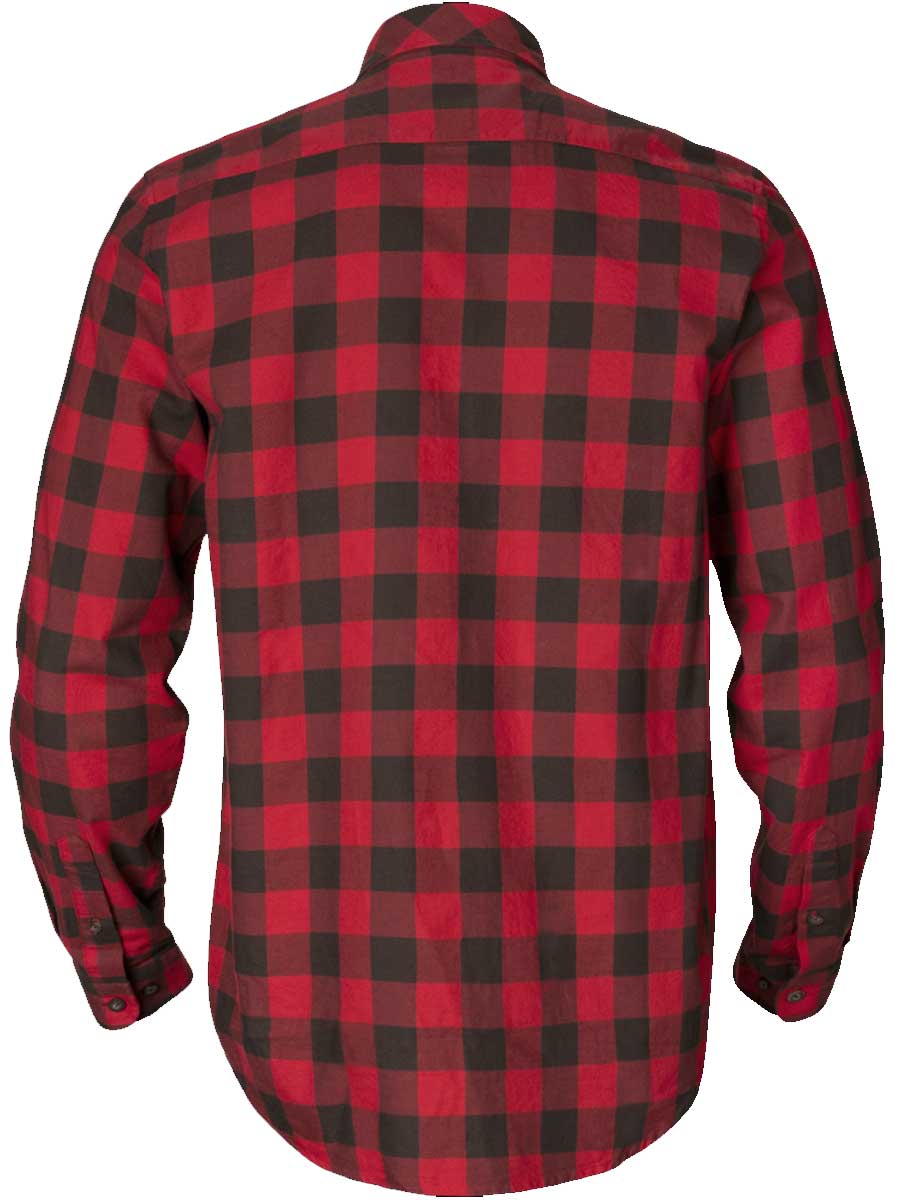 HARKILA Scandinavian Long Sleeve Shirt - Mens - Red Check - Image 6