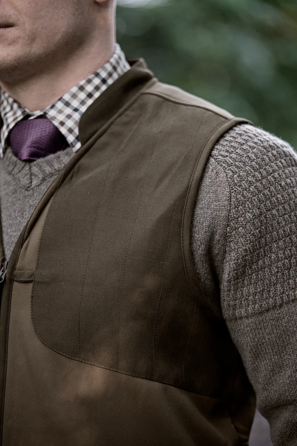 HARKILA Skye Shooting Waistcoat - Mens - Willow Green / Shadow Brown - Image 6