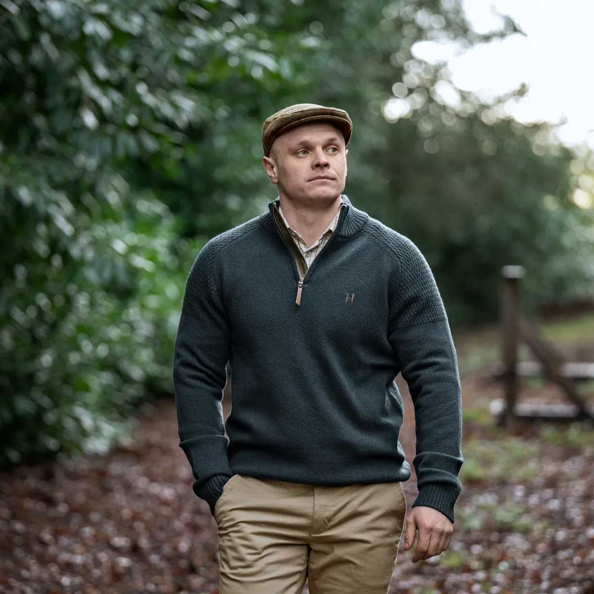 HARKILA Vincent Merino Half Zip Pullover - Mens - Dark Navy - Image 2