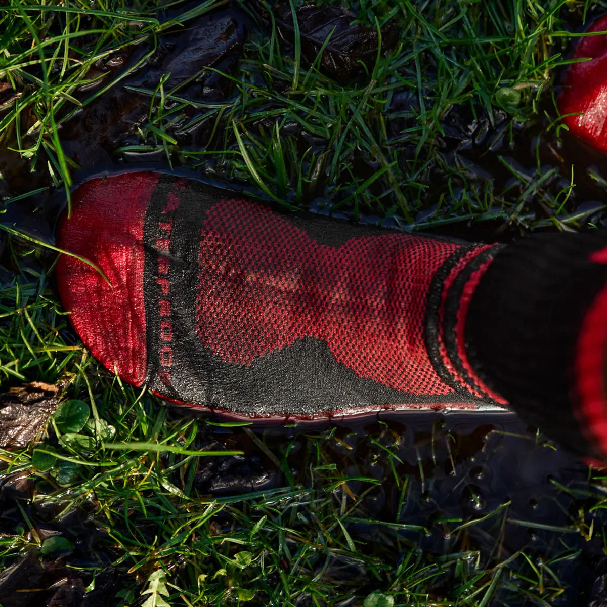 HARKILA Waterproof Socks - Merino Wool - Red / Black - Image 3
