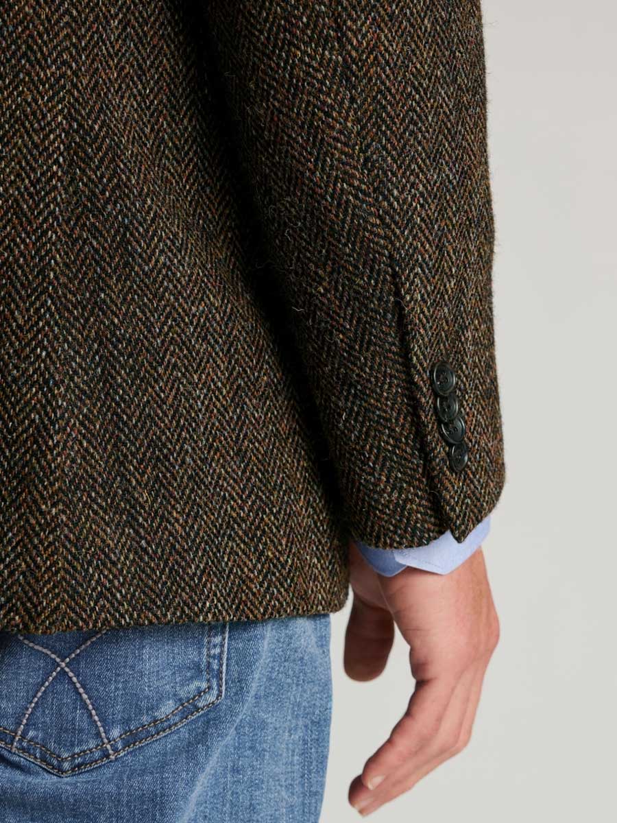 HARRIS TWEED Dumfries Tailored Fit Jacket - Mens - Brown Herringbone - Image 8