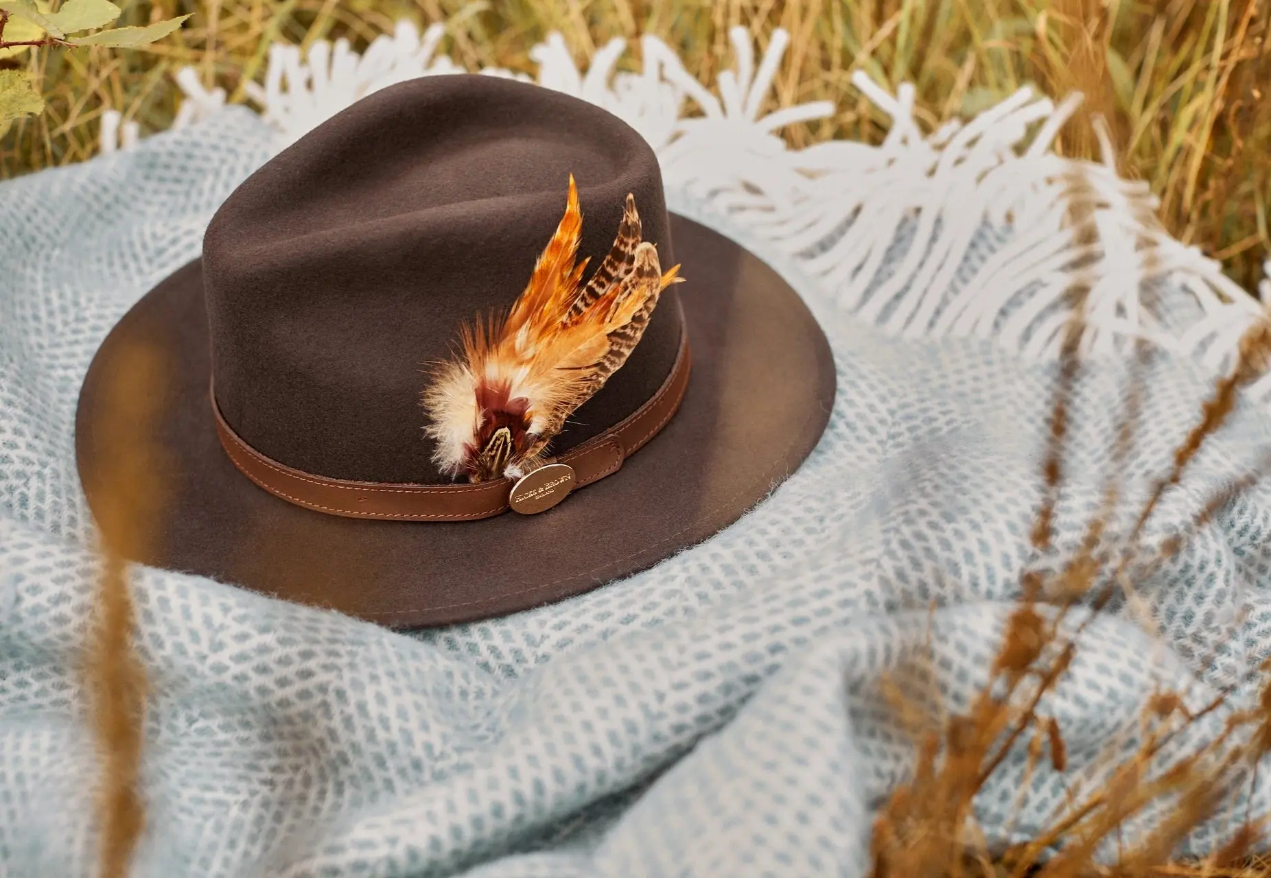 HICKS & BROWN Ladies Suffolk Fedora Hat - Gamebird Feather - Dark Brown - Image 4