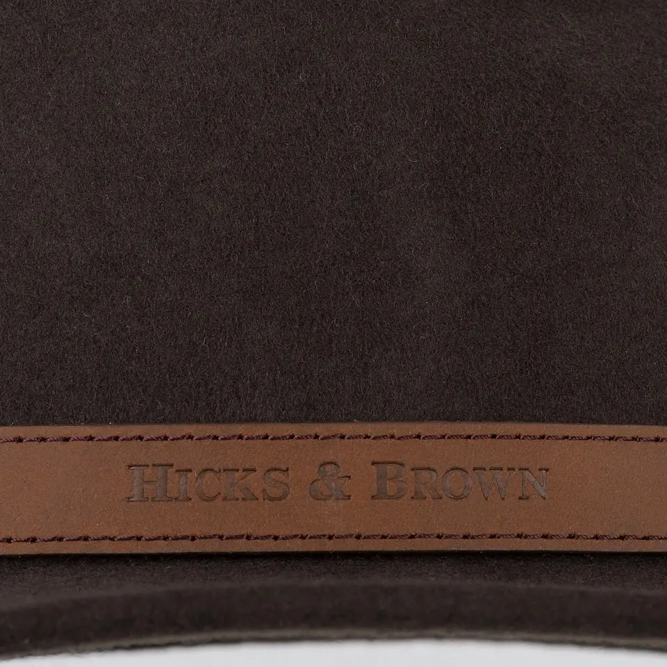 HICKS & BROWN Ladies Suffolk Fedora Hat - Gamebird Feather - Dark Brown - Image 5