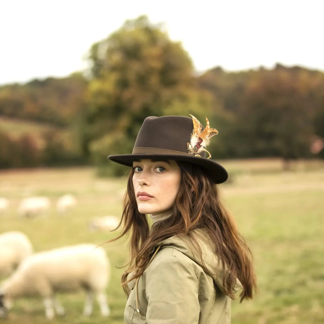 HICKS & BROWN Ladies Suffolk Fedora Hat - Gamebird Feather - Dark Brown - Image 6