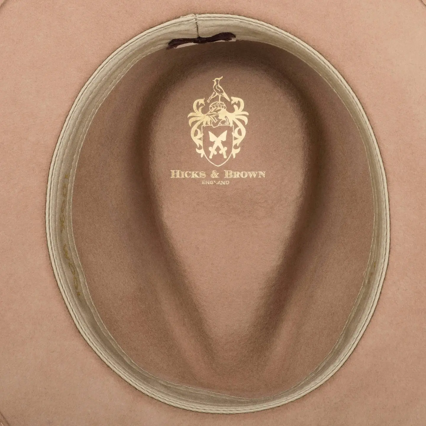 HICKS & BROWN Ladies Suffolk Fedora Hat - Guinea and Pheasant Feather - Camel - Image 7