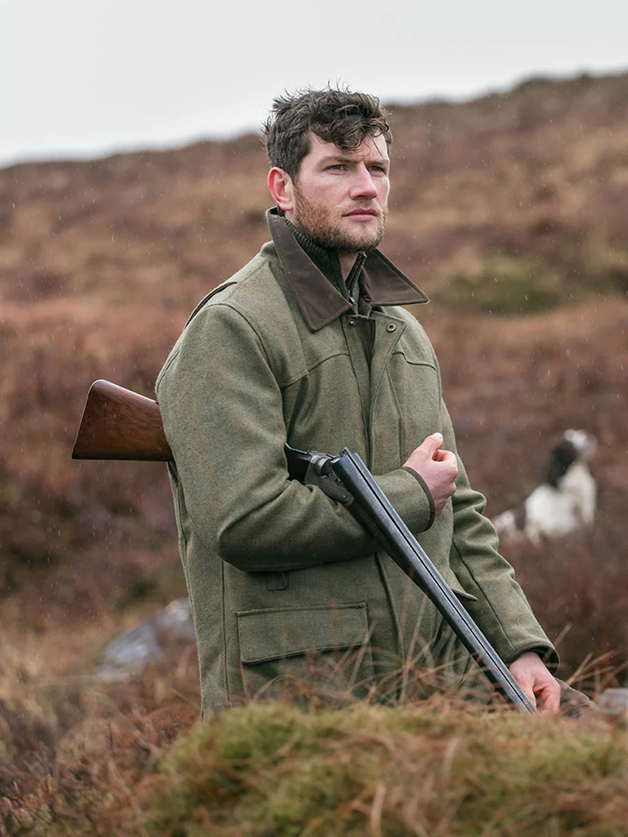 HOGGS OF FIFE Kinloch Mens Technical Tweed Field Coat - Autumn Bracken - Image 2