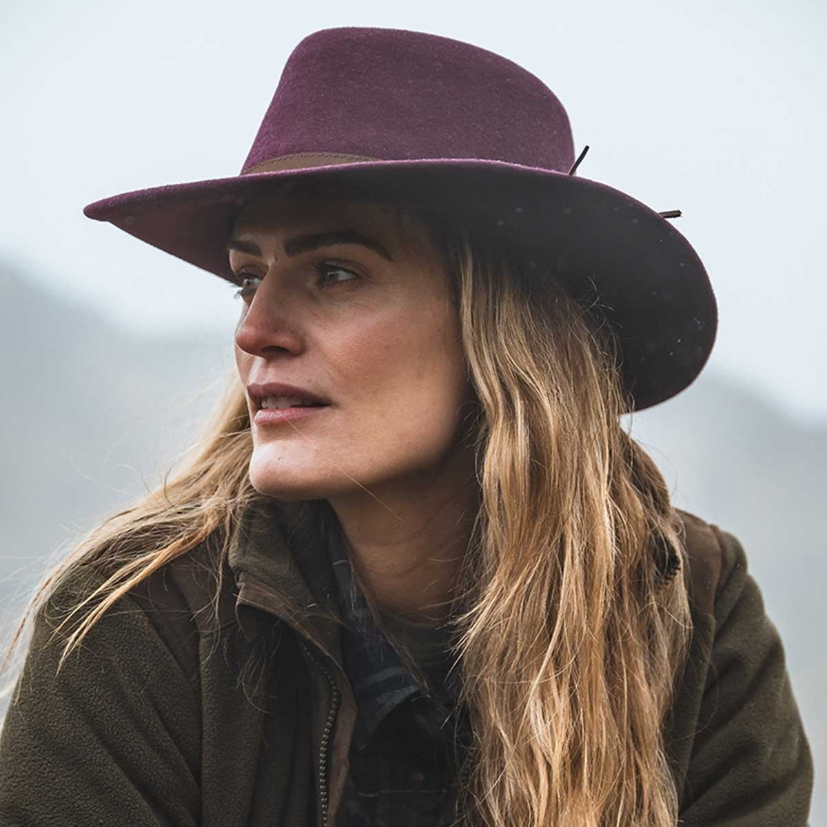 HOGGS OF FIFE Perth Crushable Felt Hat - Merlot - Image 2