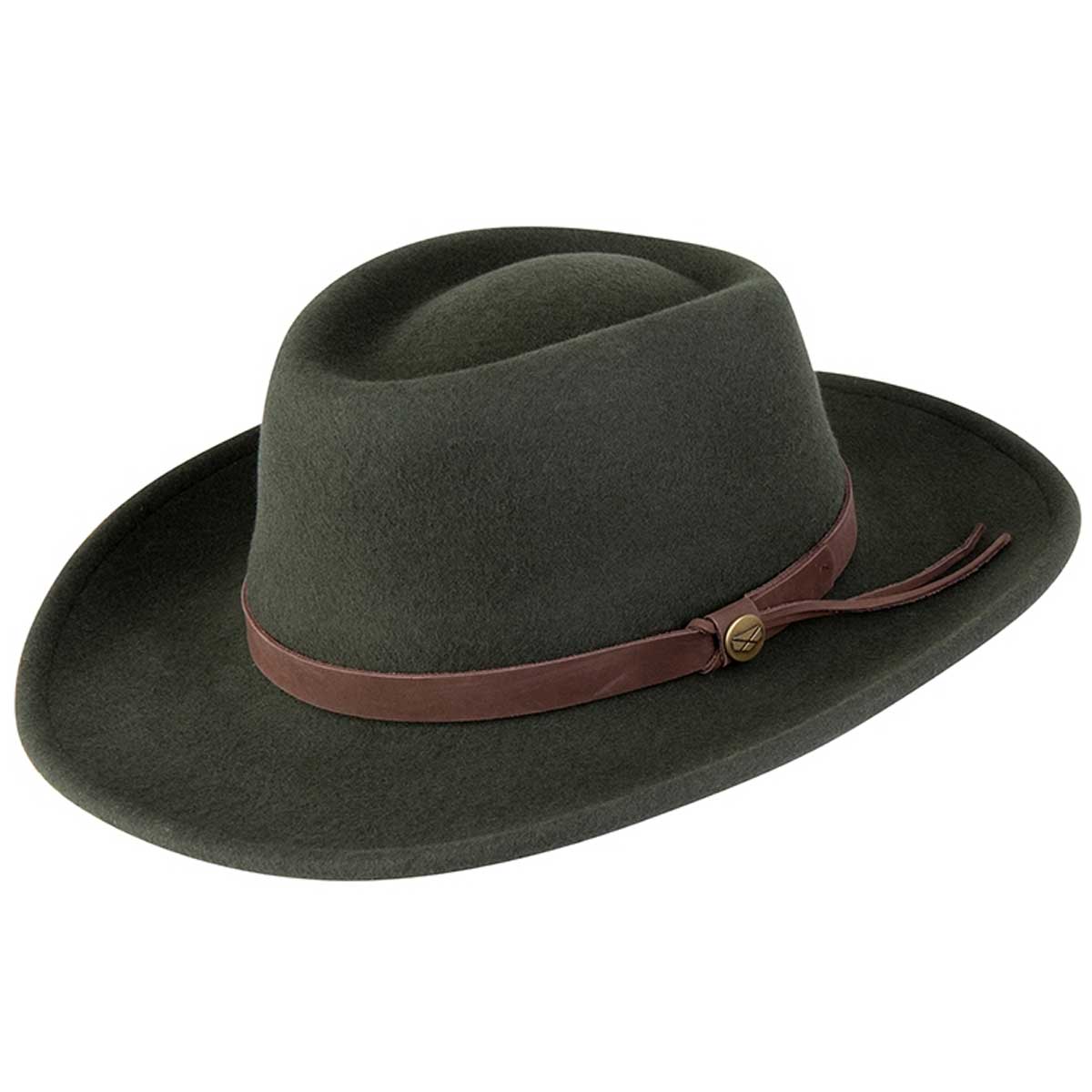 HOGGS OF FIFE Perth Crushable Felt Hat - Olive