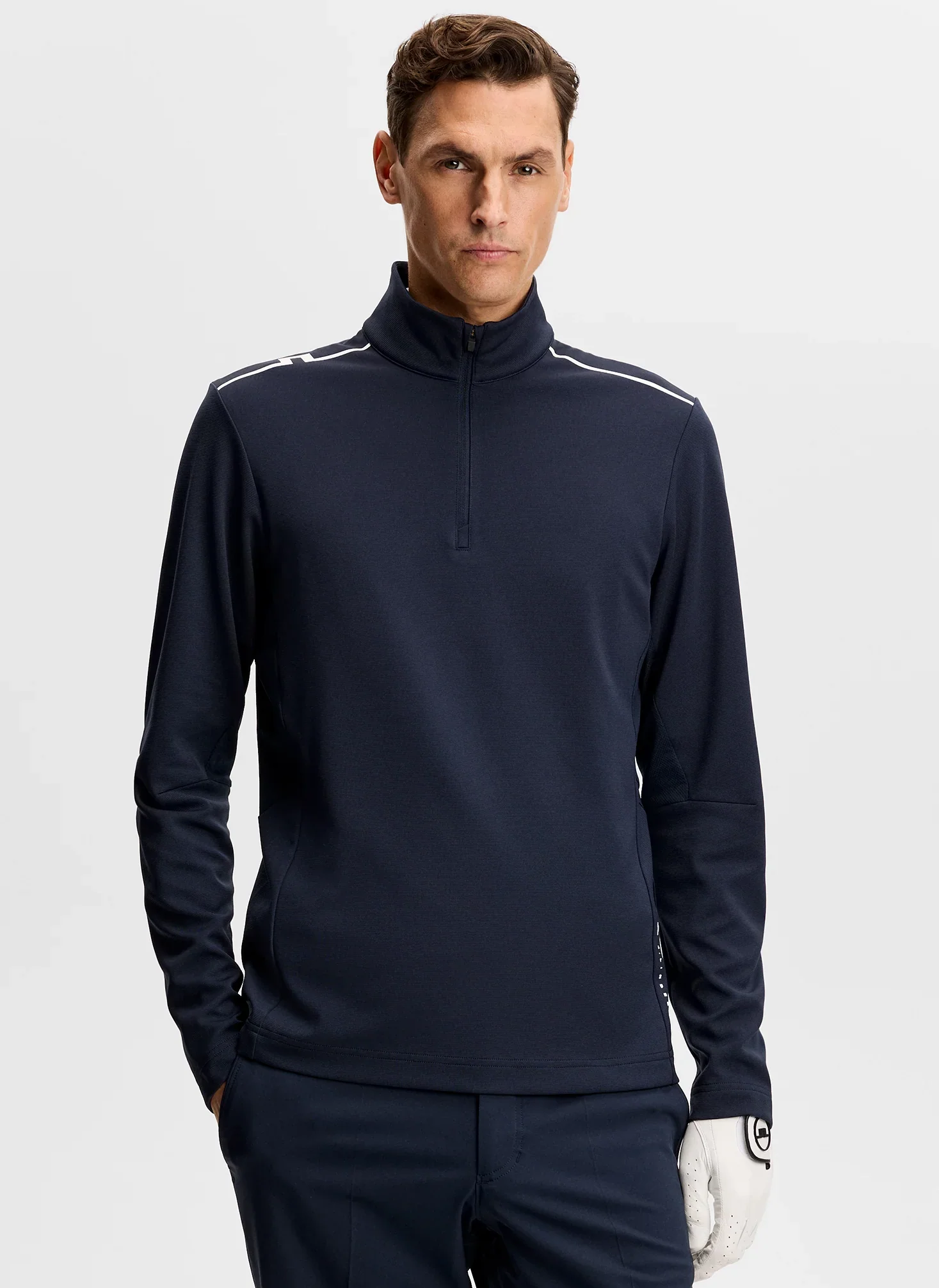 J.LINDEBERG Leon Quarter Zip Mid Layer – Men’s – JL Navy - Image 2