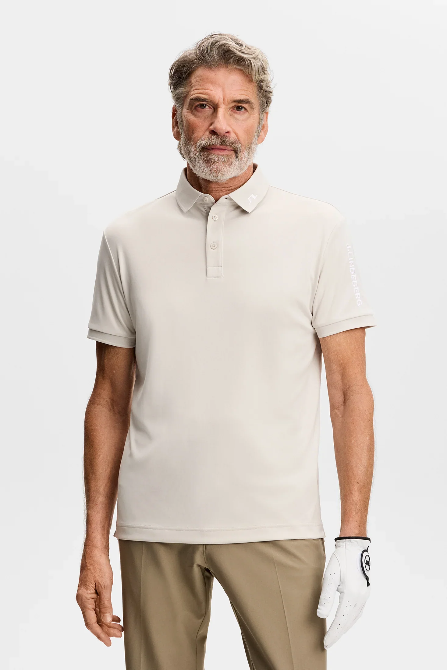 J.LINDEBERG Tour Tech Golf Polo Shirt – Men’s – Moonbeam - Image 2